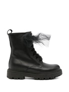 Stivali per bambina Florens Kids nera in pelle con dettaglio fiocco in tulle F2971 CAM NERO FLORENS KIDS 
