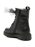 Stivali per bambina Florens Kids nera in pelle con dettaglio fiocco in tulle F2971 CAM NERO FLORENS KIDS 