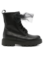 Stivali per bambina Florens Kids nera in pelle con dettaglio fiocco in tulle F2971 CAM NERO FLORENS KIDS 