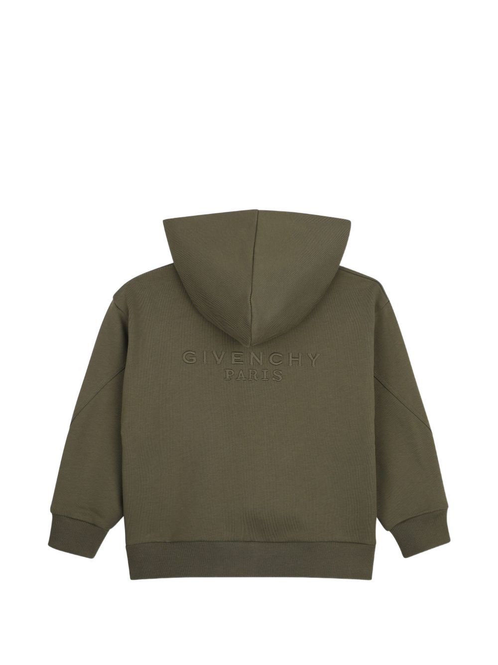 Felpa per bambino Givenchy Kids verde con logo ricamato e zip H31273 653 GIVENCHY KIDS 