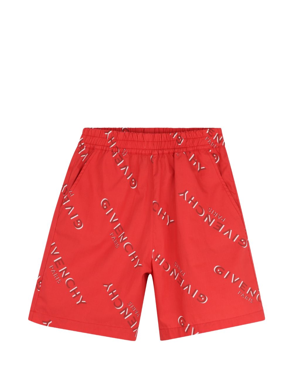 Completo camicia e shorts per bambino Givenchy Kids rosso con stampa logo H31277 991 GIVENCHY KIDS 