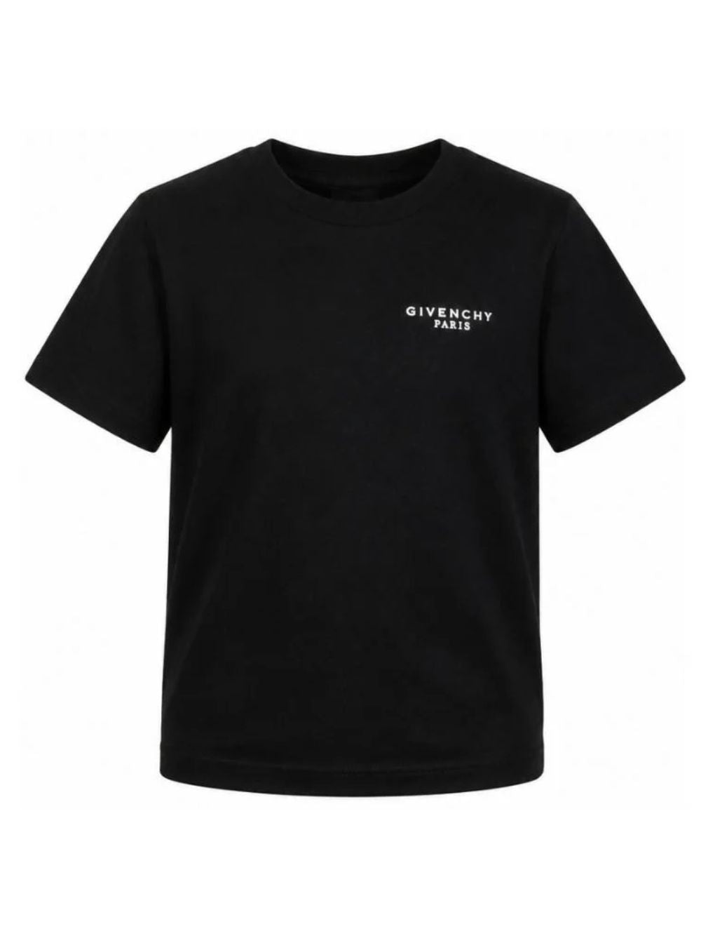 T-shirt per bambino Givenchy Kids nera con dettaglio logo sul petto H31280 09B GIVENCHY KIDS 