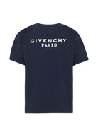 T-shirt per bambino Givenchy Kids blu navy con stampa logo sul petto H31280 853 GIVENCHY KIDS 