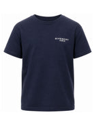 T-shirt per bambino Givenchy Kids blu navy con stampa logo sul petto H31280 853 GIVENCHY KIDS 