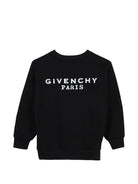 Felpa per bambino Givenchy Kids nera con stampa logo sul petto H31282 09B GIVENCHY KIDS 