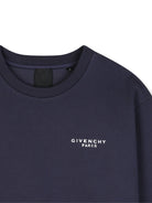 Felpa per bambino Givenchy Kids blu con dettaglio logo H31282 853 GIVENCHY KIDS 