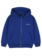 Felpa per bambino Givenchy Kids blu con sta,mpa logo sul davanti H31285 865 GIVENCHY KIDS 