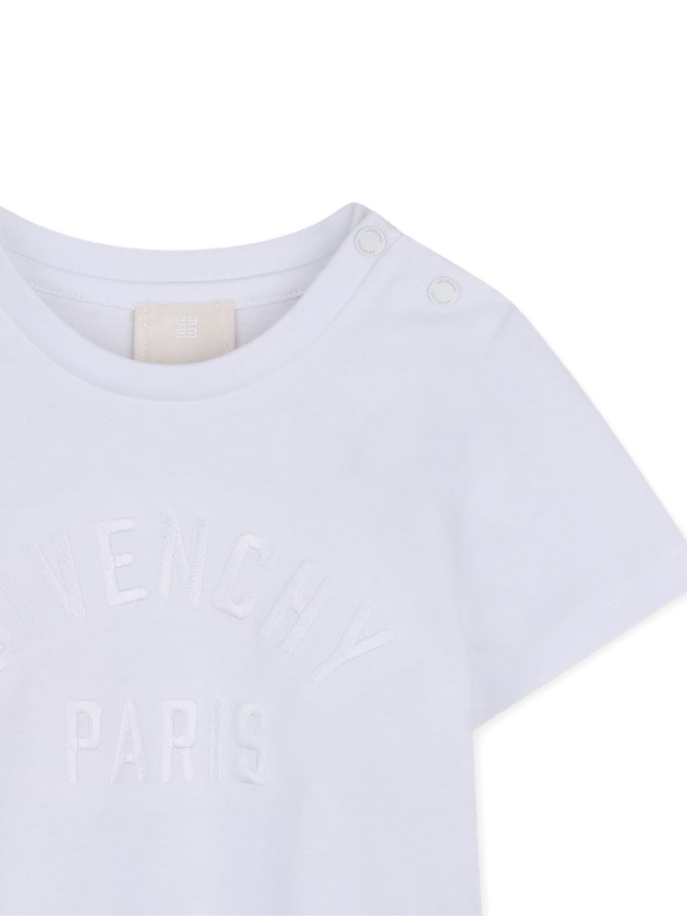 T-shirt per neonati Givenchy Kids bianca con dettaglio logo H31286 10P GIVENCHY KIDS 