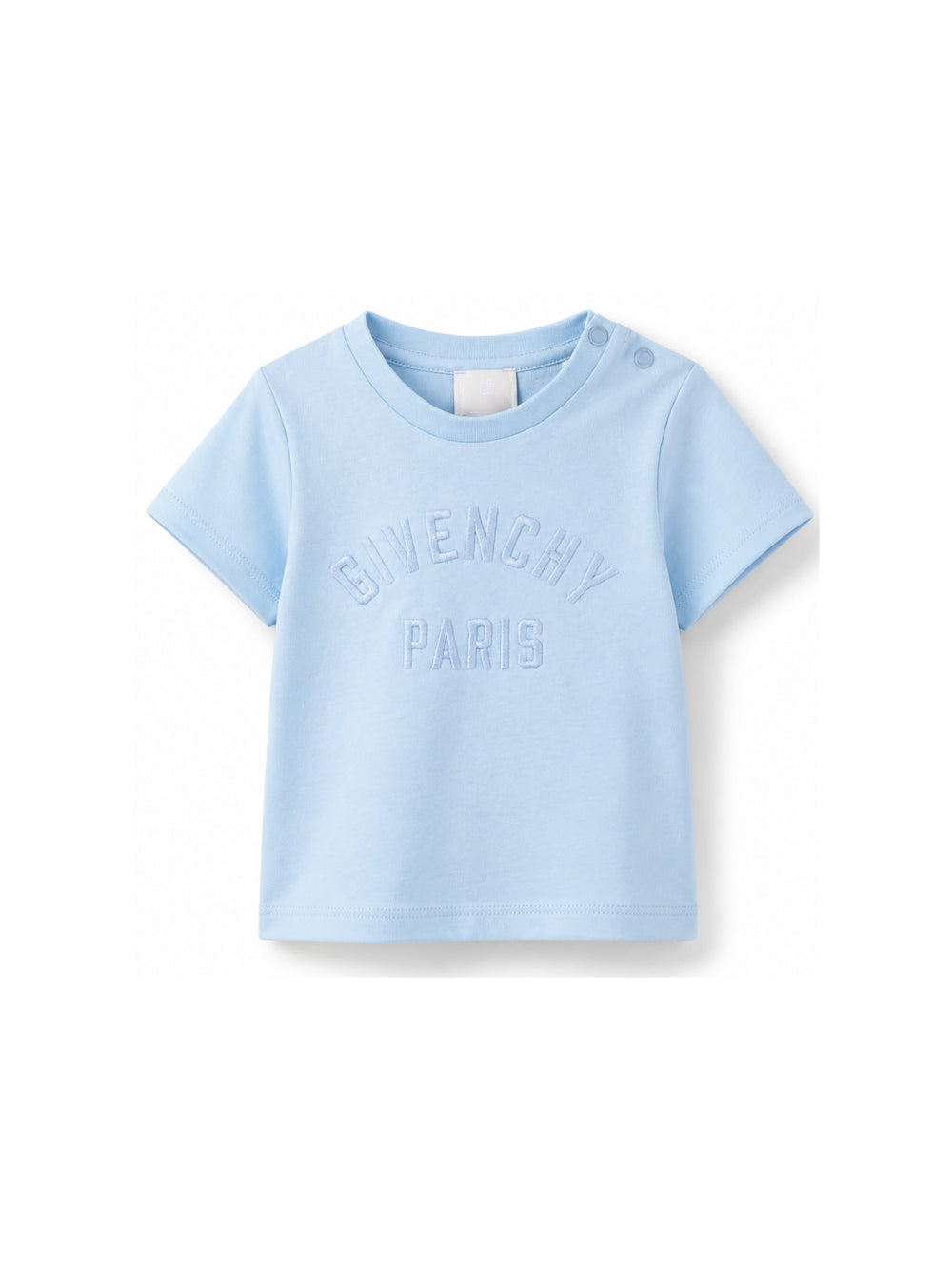 T-shirt per neonato Givenchy Kids azzurra con logo ricamato sul davanti H31286 789 GIVENCHY KIDS 