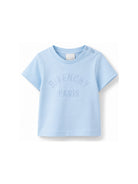 T-shirt per neonato Givenchy Kids azzurra con logo ricamato sul davanti H31286 789 GIVENCHY KIDS 