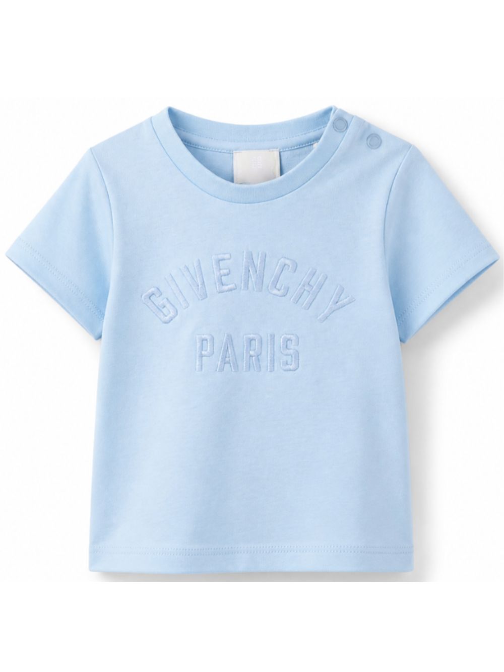 T-shirt per neonato Givenchy Kids azzurra con logo ricamato sul davanti H31286 789 GIVENCHY KIDS 