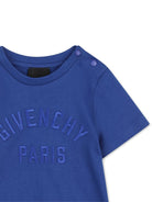 T-shirt per neonati Givenchy Kids blu con dettaglio logo H31286 865 GIVENCHY KIDS 