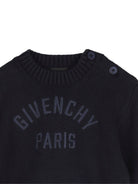 Maglione per neonato Givenchy Kids blu con ricamo logo H31294 853 GIVENCHY KIDS 