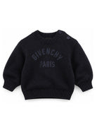 Maglione per neonato Givenchy Kids blu con ricamo logo H31294 853 GIVENCHY KIDS 