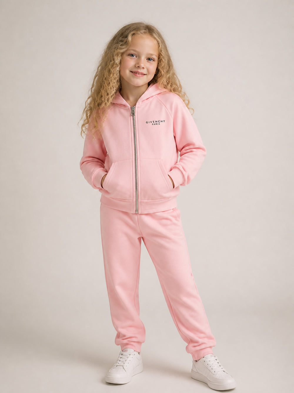 Pantaloni sportivi per bambina Givenchy Kids rosa con stampa H31336 46G GIVENCHY KIDS 