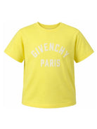 T-shirt per bambini Givenchy Kids gialla con stampa logo sul davanti H31345 508 GIVENCHY KIDS 