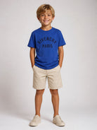 T-shirt per bambini Givenchy Kids blu con stampa logo sul davanti H31345 865 GIVENCHY KIDS 