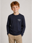T-shirt per bambino Givenchy Kids blu con logo sul davanti H31347 853 GIVENCHY KIDS 