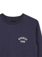 T-shirt per bambino Givenchy Kids blu con logo sul davanti H31347 853 GIVENCHY KIDS 