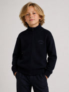 Cardigan per bambino Givenchy Kids blu navi con logo ricamato sul davanti H31349 853 GIVENCHY KIDS 