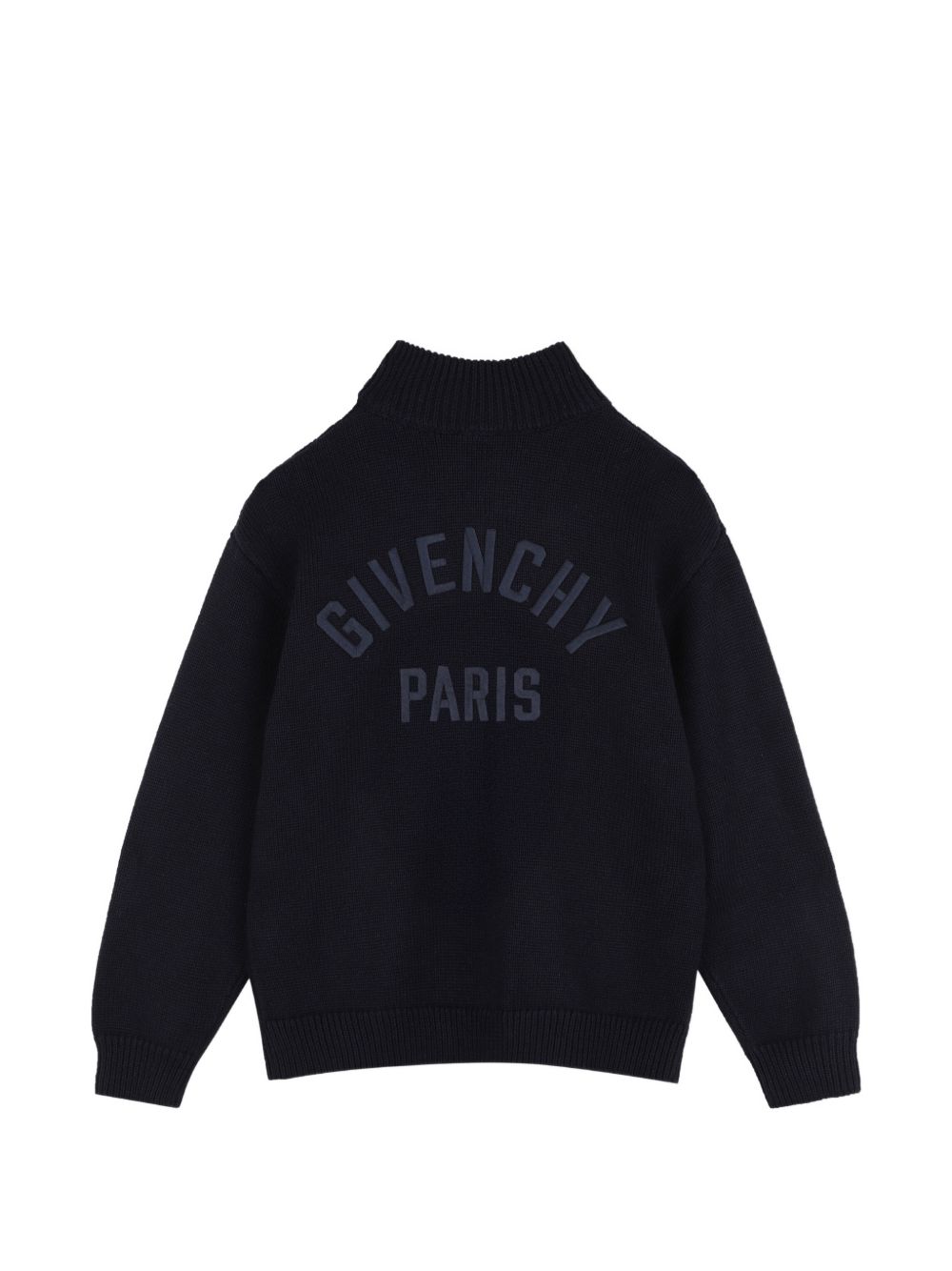 Cardigan per bambino Givenchy Kids blu navi con logo ricamato sul davanti H31349 853 GIVENCHY KIDS 
