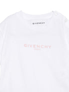 T-shirt per neonati Givenchy Kids bianca con logo sul davanti H31379 10P GIVENCHY KIDS 
