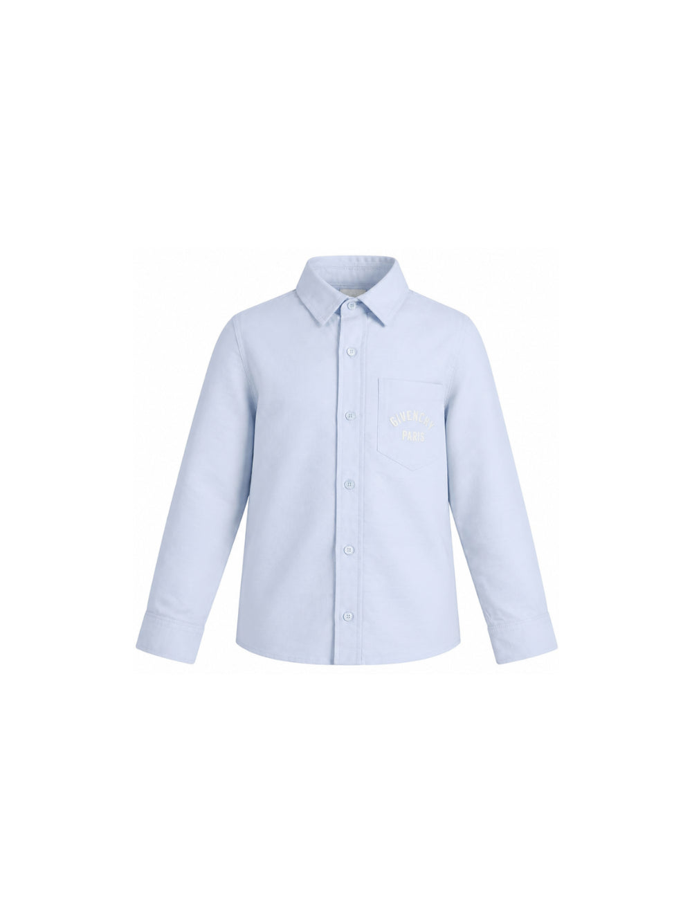 Camicia per bambino Givenchy Kids azzurra con logo ricamato e tasca H31392 789 GIVENCHY KIDS 