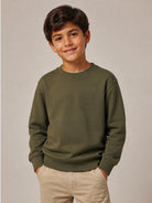 Felpa per bambino Givenchy Kids verde con logo ricamato sul davanti H31396 653 GIVENCHY KIDS 