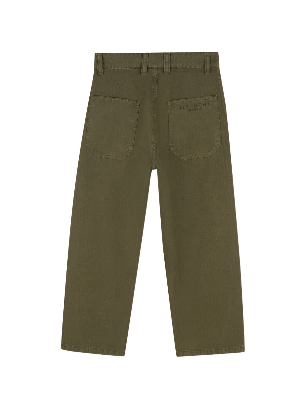 Pantaloni per bambino Givenchy Kids verde con logo ricamato sul retro H31402 653 GIVENCHY KIDS 