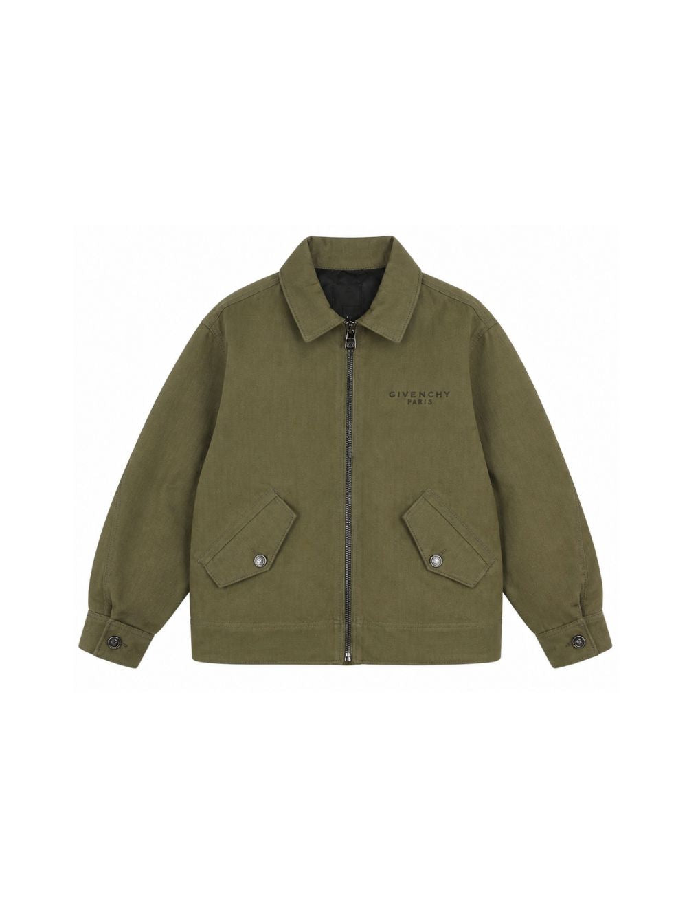 Giubbino per bambino Givenchy Kids verde con logo ricamato sul petto H31405 653 GIVENCHY KIDS 