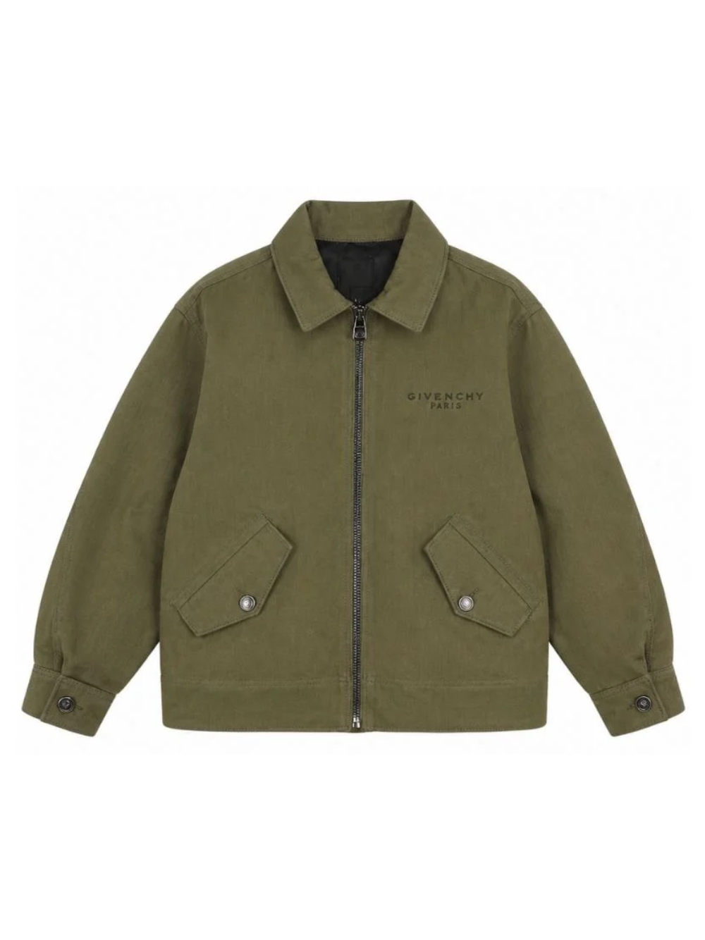 Giubbino per bambino Givenchy Kids verde con logo ricamato sul petto H31405 653 GIVENCHY KIDS 