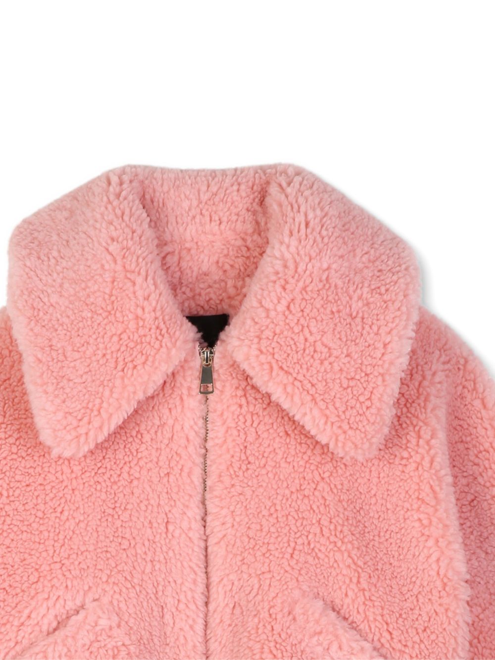 Giacca per bambina Givenchy Kids rosa in shearling sintetico con logo H31425 46G GIVENCHY KIDS 