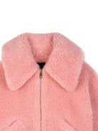 Giacca per bambina Givenchy Kids rosa in shearling sintetico con logo H31425 46G GIVENCHY KIDS 