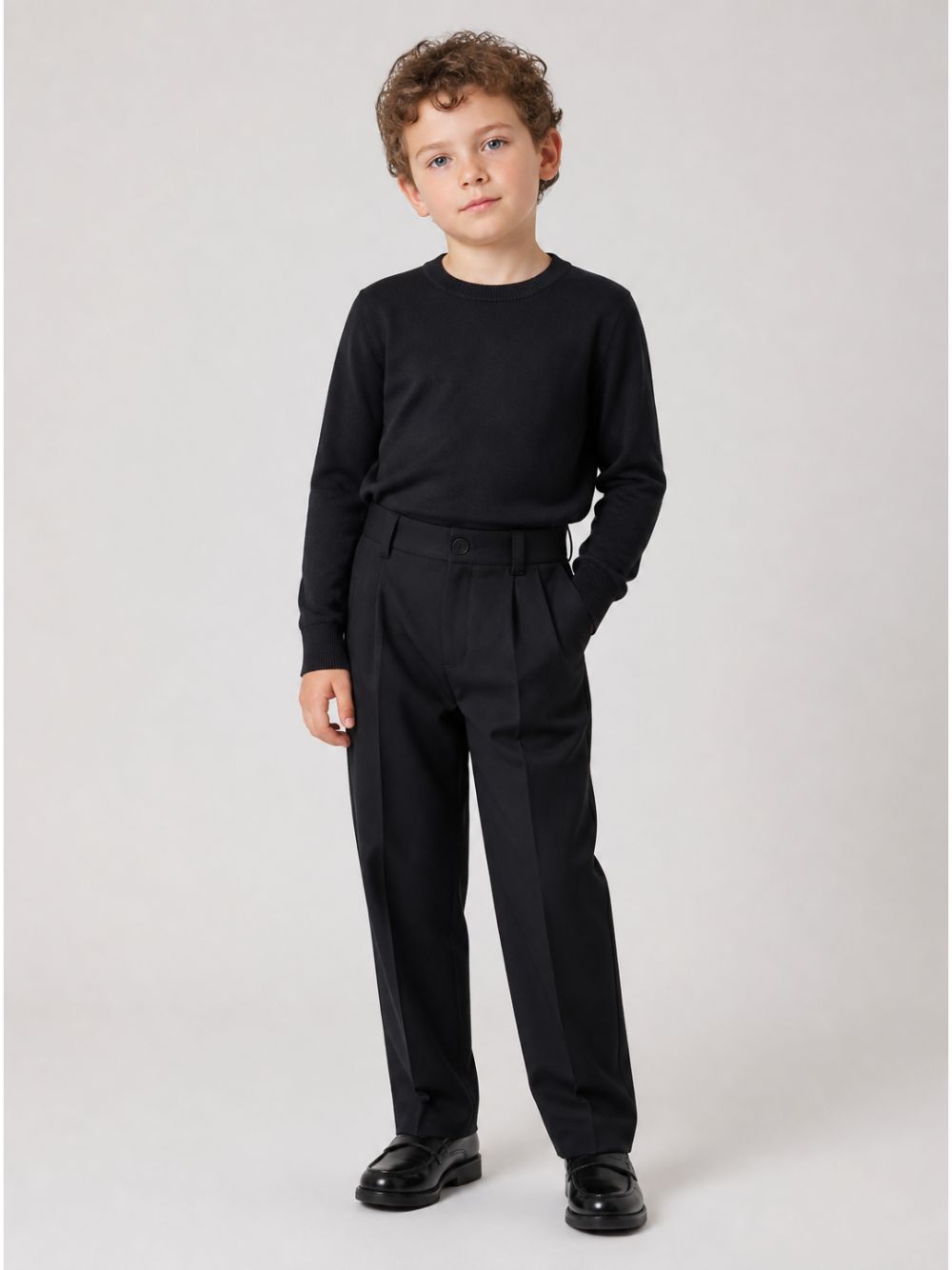 Pantaloni per bambino Givenchy Kids neri con dettaglio pieghe H31446 09B GIVENCHY KIDS 