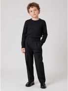 Pantaloni per bambino Givenchy Kids neri con dettaglio pieghe H31446 09B GIVENCHY KIDS 