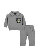 Completo per neonato Givenchy Kids grigio con tasca a quadri H31454 A47 GIVENCHY KIDS 