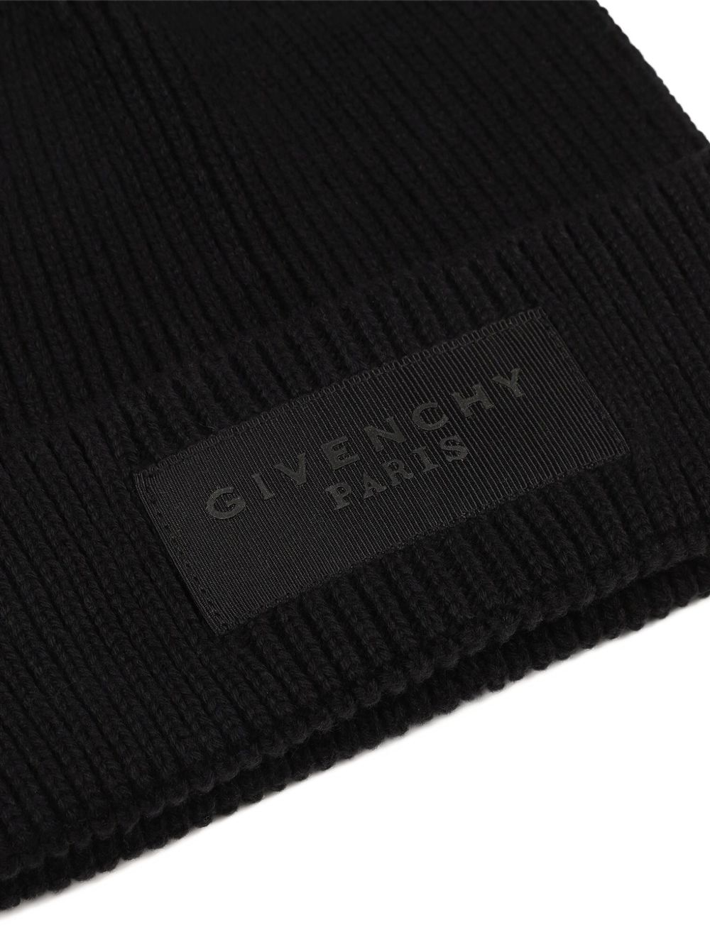 Berretto per neonato Givenchy Kids nero con applicazione frontale con logo H31466 09B GIVENCHY KIDS 