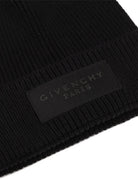Berretto per neonato Givenchy Kids nero con applicazione frontale con logo H31466 09B GIVENCHY KIDS 