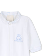Set tutina e bavaglino per neonato Givenchy Kids bianco con dettagli in azzurro H31535 10P GIVENCHY KIDS 