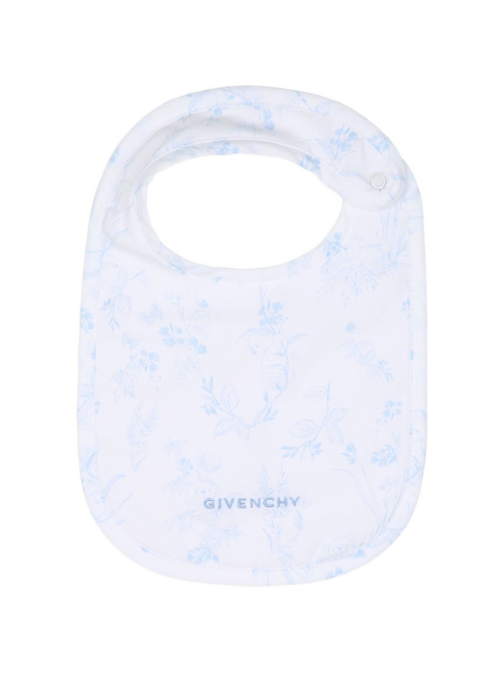Set tutina e bavaglino per neonato Givenchy Kids bianco con dettagli in azzurro H31535 10P GIVENCHY KIDS 