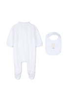 Set tutina e bavaglino per neonato Givenchy Kids bianco con dettagli in azzurro H31535 10P GIVENCHY KIDS 