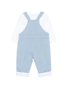 Set salopette e T-shirt per neonato Givenchy Kids azzurro con motivo a spina di pesce H31538 783 GIVENCHY KIDS 