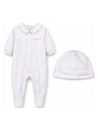 Set tutina e cappellino per neonata Givenchy Kids rosa con logo ricamato sul davanti H31539 N54 GIVENCHY KIDS 