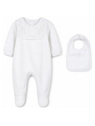 Set tutina e bavaglino per neonati Givenchy Kids bianco con ricamo farfalla H31540 10P GIVENCHY KIDS 
