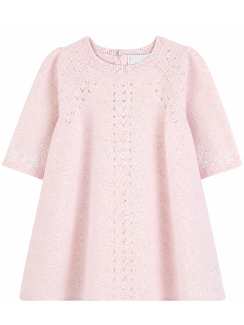 Abito per neonata Givenchy Kids rosa con lavorazione pointelle H31542 44Z GIVENCHY KIDS 