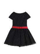 Abito per bambina Givenchy Kids nero a fiori con cintura H31547 09B GIVENCHY KIDS 