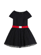 Abito per bambina Givenchy Kids nero a fiori con cintura H31547 09B GIVENCHY KIDS 