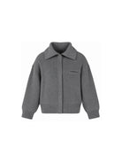 Cardigan per bambina Givenchy Kids grigio a coste con applicazione H31549 A47 GIVENCHY KIDS 