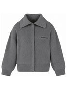 Cardigan per bambina Givenchy Kids grigio a coste con applicazione H31549 A47 GIVENCHY KIDS 