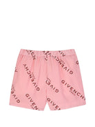 Completo felpa e shorts per bambina Givenchy Kids rosa con stampa logo all-over H31553 46G GIVENCHY KIDS 